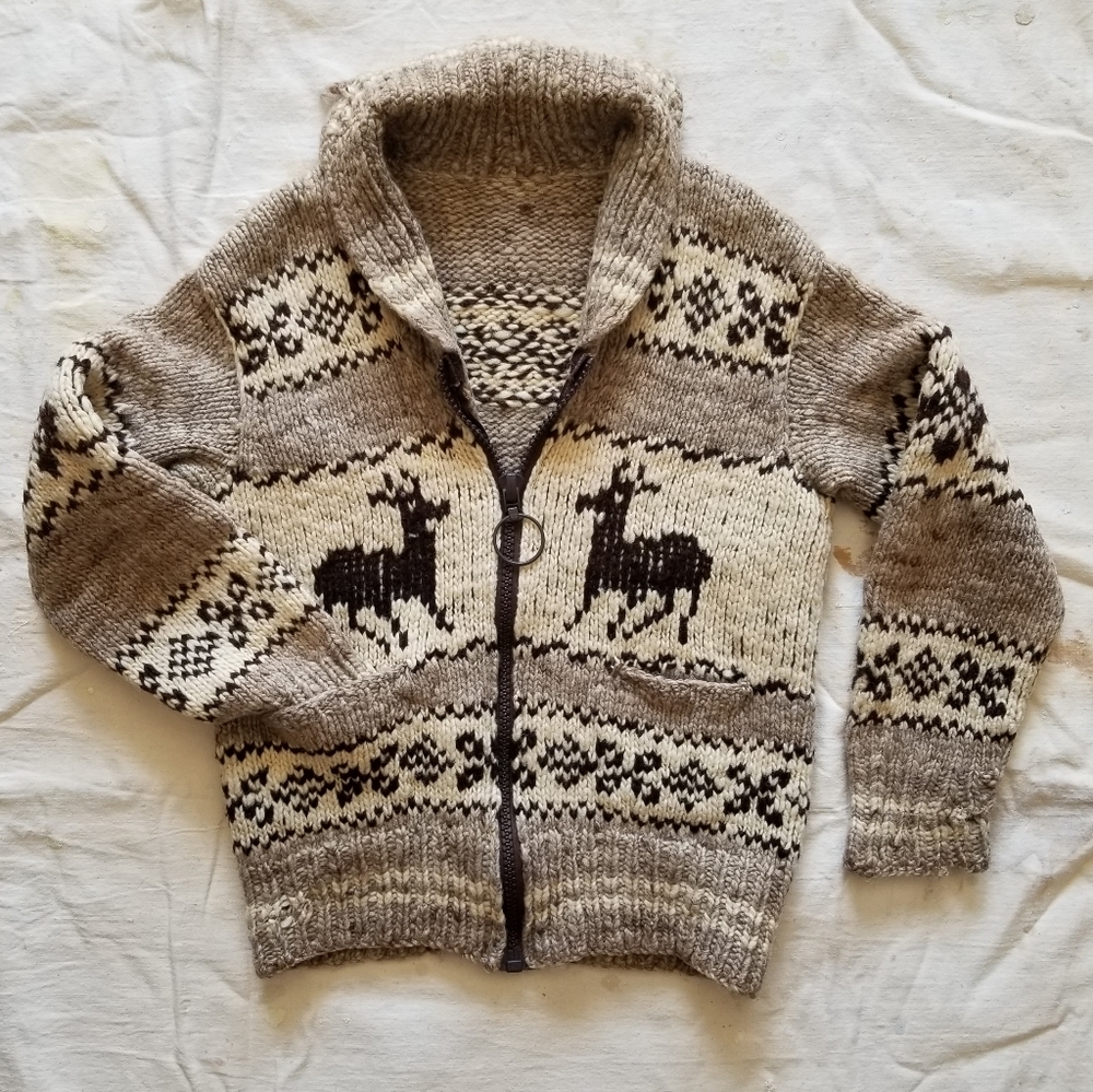 Handmade vintage Cowichan wool sweater